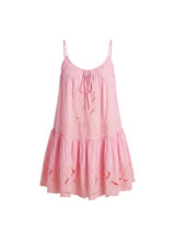 Dresses Juliet Dunn Poplin Loose Strappy Mini Dress With Cut-out Embroidery Paloma Apoella