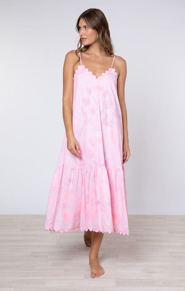 Dresses Juliet Dunn V-Neck Midi Dress W.Bellflower Block Print Pale Pink Apoella