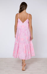 Dresses Juliet Dunn V-Neck Midi Dress W.Bellflower Block Print Pale Pink Apoella
