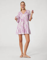 Dresses Marie Raxevsky Linen Wide Tunic Jungle Lilac S / Pink Apoella