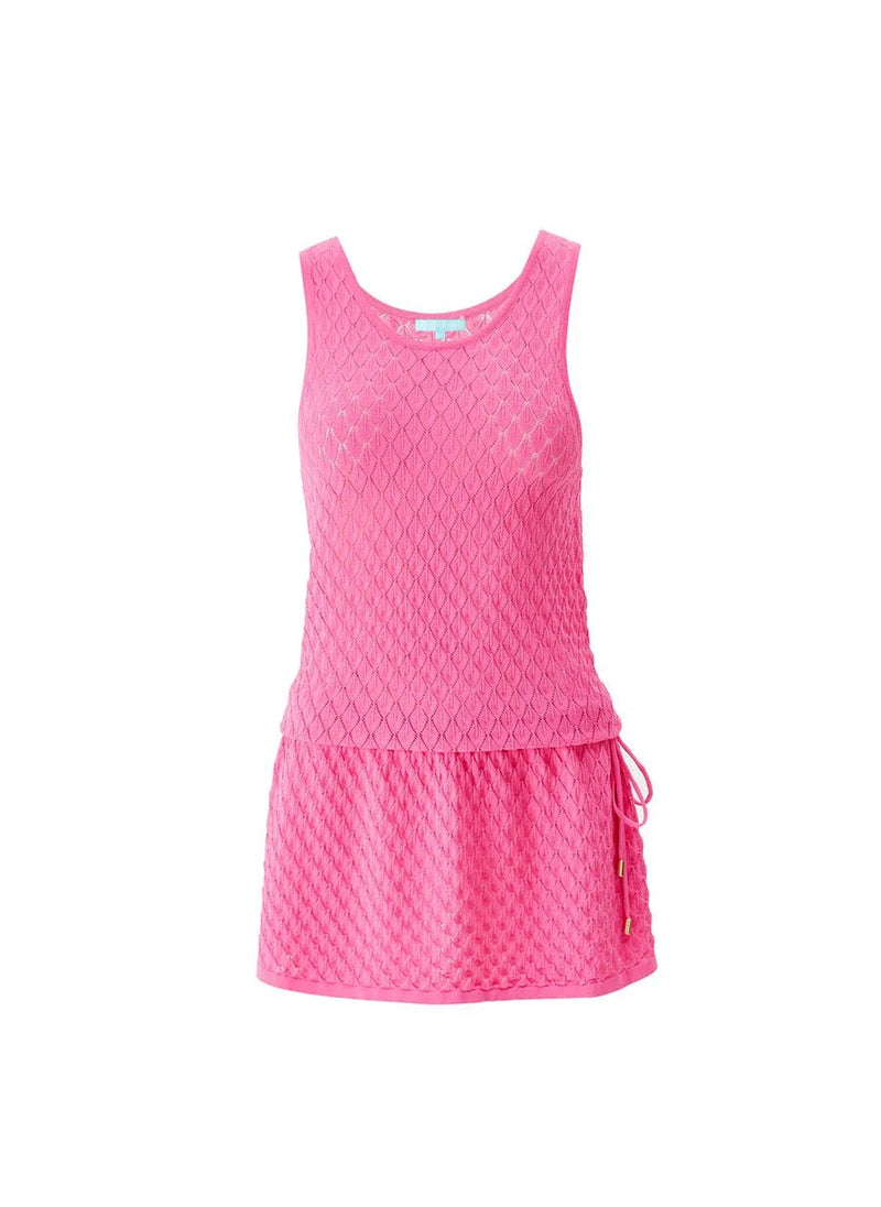 Dresses Melissa Odabash Ambra Drawstring Knit Short Dress Watermelon Apoella