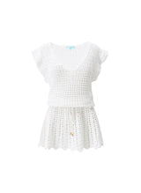 Dresses Melissa Odabash Annalise V Neck Crochet Short Dress White Apoella