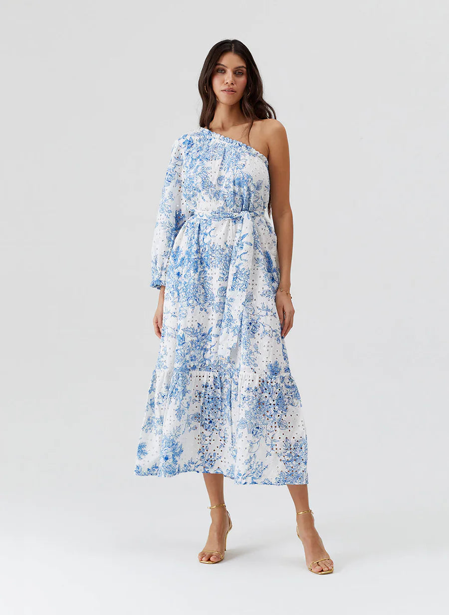 melissa odabash one shoulder dress Melissa Odabash Debbie One-Shoulder Lace-Trim Mini Dress