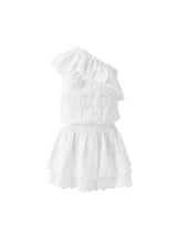 Dresses Melissa Odabash Bree One Shoulder Embroidered Short Dress White Apoella