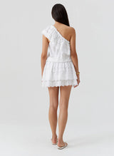Dresses Melissa Odabash Bree One Shoulder Embroidered Short Dress White Apoella