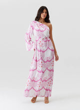 Dresses Melissa Odabash Calista One Shoulder Long Dress Florian Pink Apoella