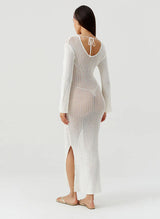Dresses Melissa Odabash Casey Keyhole Knit Long Dress White Apoella