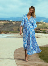 Dresses Melissa Odabash Cecilia V Neck Long Dress Lotus Apoella