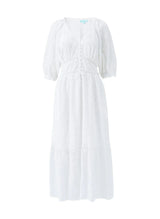 Dresses Melissa Odabash Daphne V Neck Embroidered Long Dress White Apoella