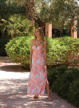 Dresses Melissa Odabash Harriet Halter Knit Long Dress Cosmic Apoella