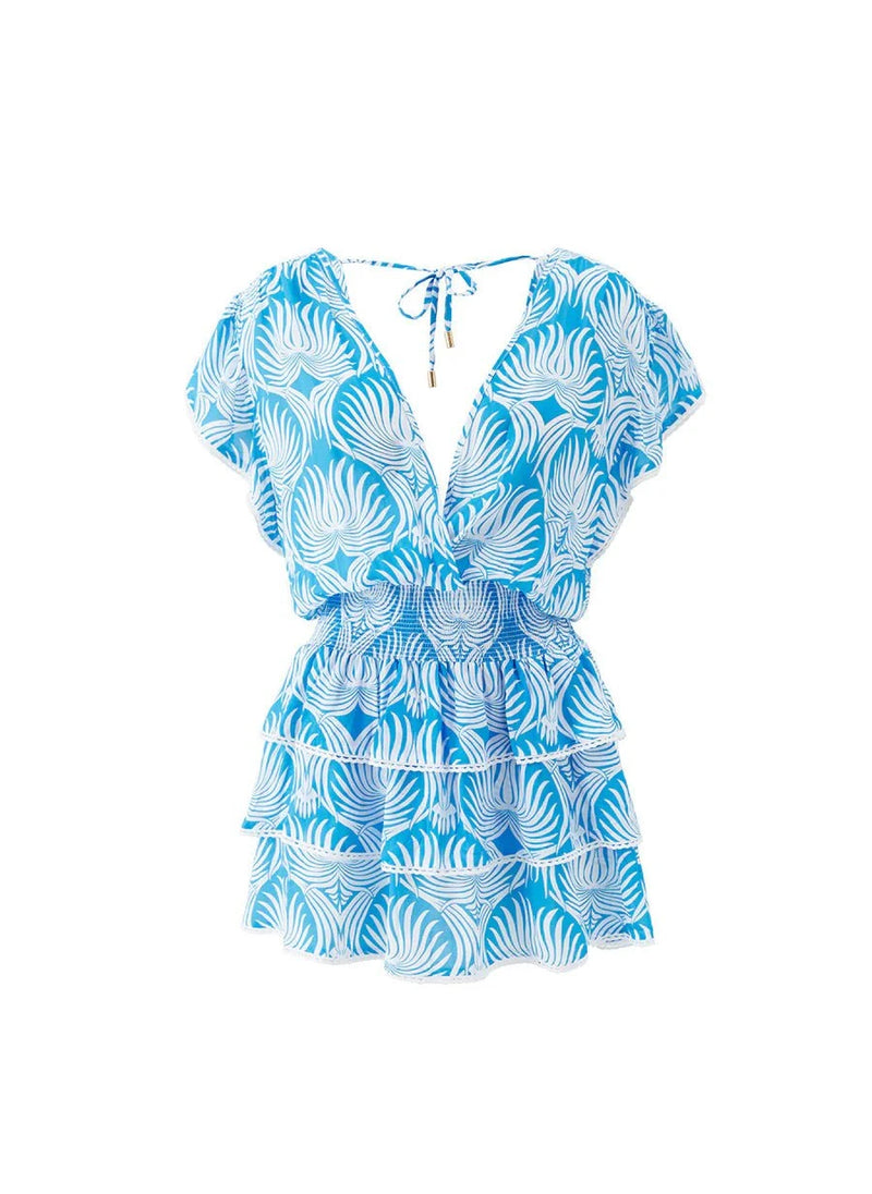 Dresses Melissa Odabash Jess V Neck Tiered Short Dress Lotus Apoella
