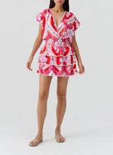Dresses Melissa Odabash Jess V Neck Tiered Short Dress Ornate Apoella