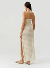 Dresses Melissa Odabash Mila Halter Knit Long Dress Gold Apoella