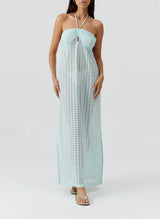 Dresses Melissa Odabash Mila Halter Knit Long Dress Mint Apoella