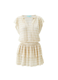 Dresses Melissa Odabash Remi V Neck Short Dress Gold Apoella
