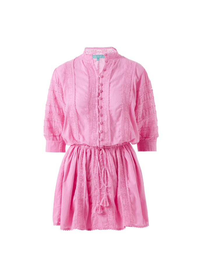 Dresses Melissa Odabash Rita Puffed Sleeve Short Dress Pink / S Apoella