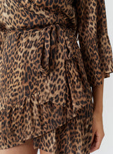 Dresses Melissa Odabash Tegan Wrap Short Dress Cheetah Apoella