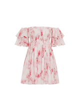 Dresses Misa Los Angeles Dina Off Shoulder Short Dress Abstract Rose Flora Apoella