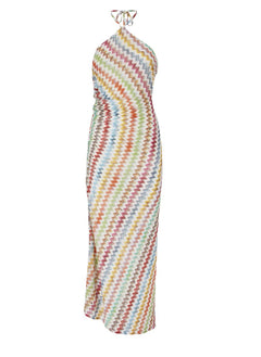 Dresses Missoni Long Cover-Up in Lamé Viscose with Micro Zigzag Pattern 42 / Multi Apoella