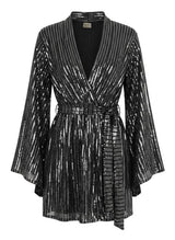 Dresses Mojo World Elvira Long Sleeve Short Dress O/S / Black Gold Apoella