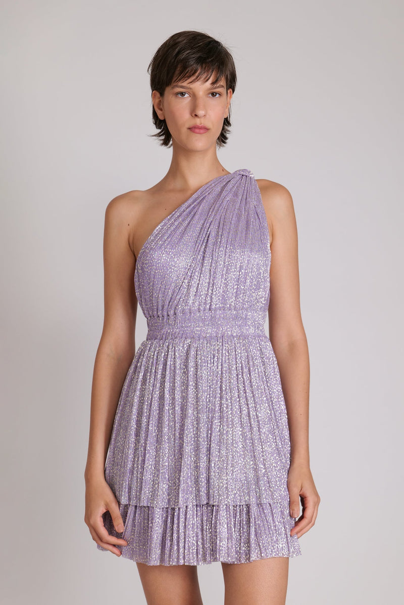 Dresses Sabina Musayev Chicago One Shoulder Short Dress S / Lilac Sequin Apoella