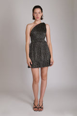 Dresses Sabina Musayev Chicago One Shoulder Short Dress S / Black Sequin Apoella