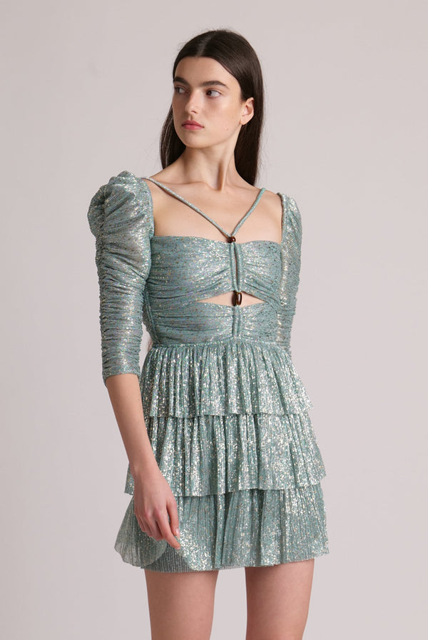 Dresses Sabina Musayev Liberty Short Dress with Cut Out Sage Blue / XS Apoella