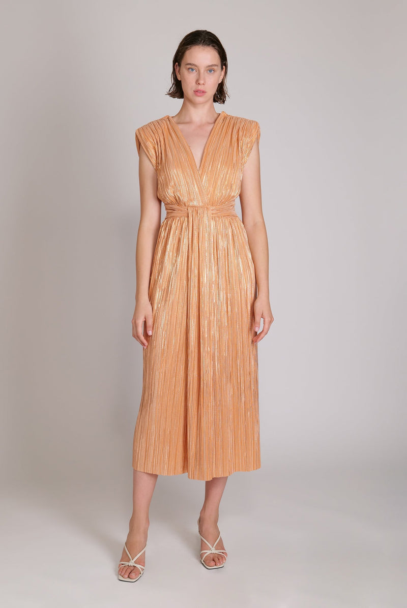 Dresses Sabina Musayev Margo Long Dress S / Peach Metallic Apoella