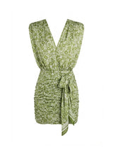 Dresses Sabina Musayev Sony Sleeveless Mini Dress W. V-neckline Green Print Floral Apoella