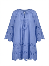 Dresses Scarlett Poppies Flamingo Oasis Embroidered Short Dress Milky Blue Apoella