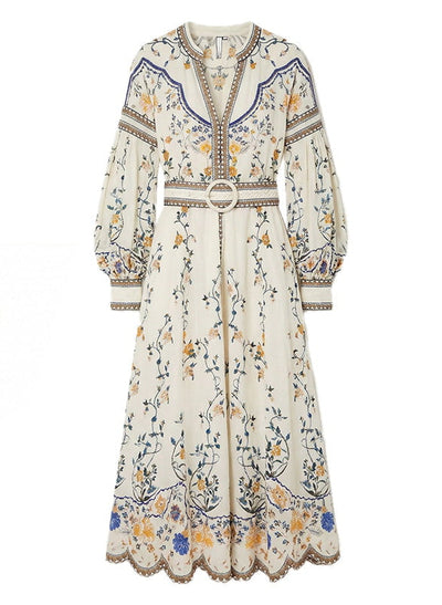 Flora Danica Long Dress Vanilla – APOELLA