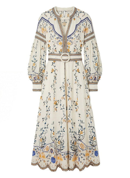 Flora Danica Long Dress Vanilla – APOELLA