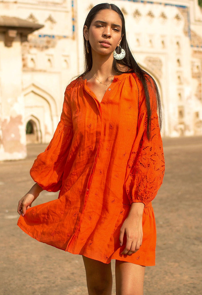 ramie shirt dress Faye Mini Ramie Shirt Dress