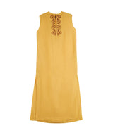 Dresses Zeus n Dione Achivada Sleeveless Embroidered Linen Caftan Yellow Apoella