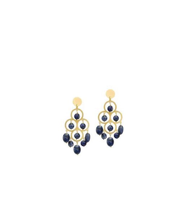 Earrings Antonia Karra Angelina Chandelier Earrings Sodalite Gold Pl O/S Apoella