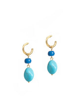 Earrings Antonia Karra Duet Long Beads Earrings Lapis/Turquoise Gold Plated O/S Apoella