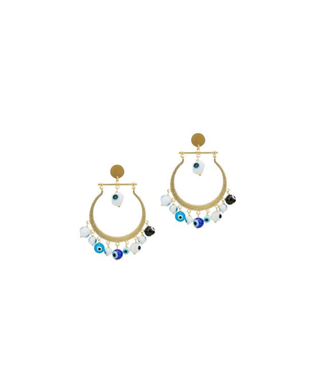 Earrings Antonia Karra Lyra Earrings Millefiori Eyes Gold Pl O/S Apoella