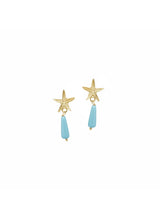 Earrings Antonia Karra Starfish Earrings Turquoise Stones Gold Plated O/S Apoella