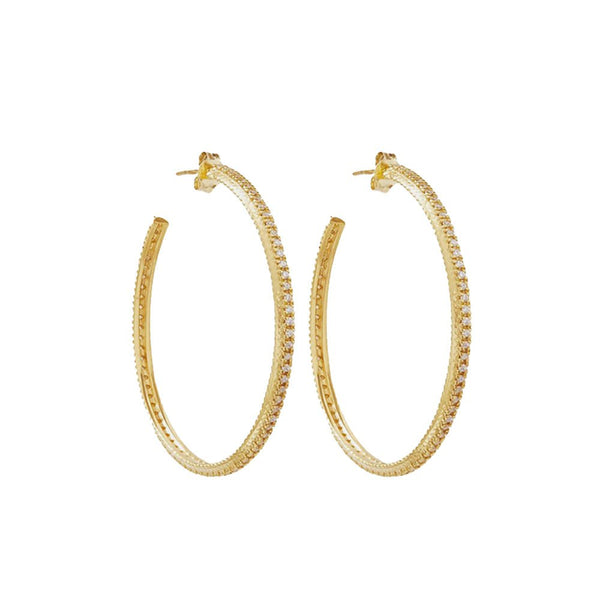 Earrings Antonia Karra Temptation Zirconia Hoop Earrings Gold Plated O/S / Gold Apoella