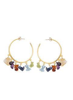 Earrings Antonia Karra Tropical Chips Hoops Quartz Gold Plated O/S Apoella