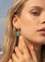 Earrings ASTRA Round Evil Eye Hoops Gold-Sky-Black-White O/S Apoella