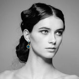Earrings Ileana Makri Blue Eye Hoops White Zircon Gold Plated O/S Apoella
