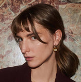 Earrings Ileana Makri Love Heart Zircon Eye Slim Hoops Large Blue Eye O/S Apoella