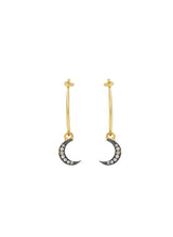 Earrings Ileana Makri Moon Hoops Yellow Gold Plated O/S Apoella