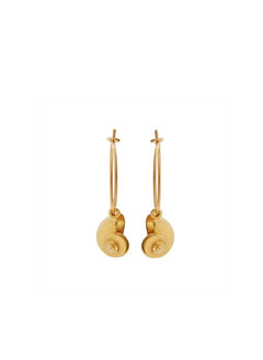 Earrings Ileana Makri Nautilus Shell Hoops Gold Plated O/S Apoella