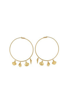 Earrings Ileana Makri Seashell Hoops Gold Plated O/S Apoella