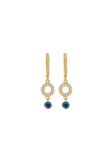 Earrings Ileana Makri Trippy Dangling Dot Eye Midi Hoops Zircon Gold Plated O/S Apoella