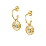 Earrings Marianna Lemos Areti Eye Earrings Gold Aqua O/S Apoella