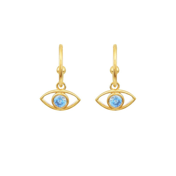 Earrings Marianna Lemos Eye Earrings Gold/Aqua O/S Apoella