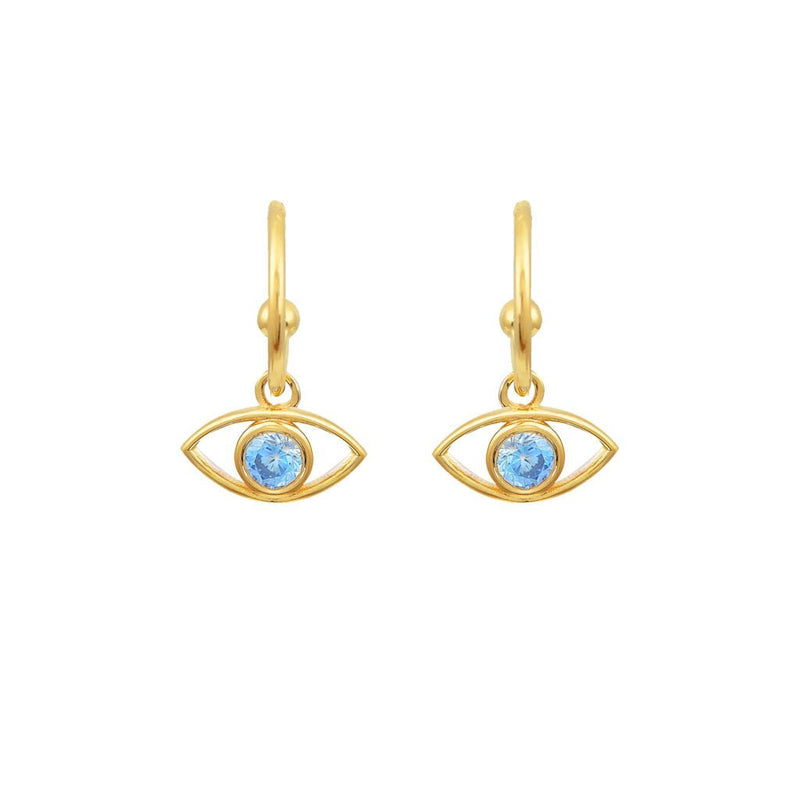 Earrings Marianna Lemos Eye Earrings Gold/Aqua O/S Apoella